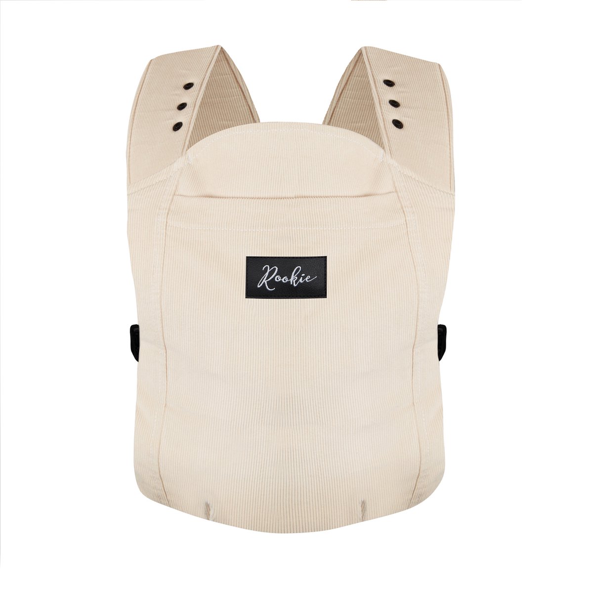 ROOKIE Baby Premium draagzak - Design buikdrager - Comfortabel en ergonomisch - Babydrager vanaf Geboorte - Ook voor Peuter - Biologisch katoen - Super zacht - Unisex: voor mama en papa (Topseller Cord Ivory)