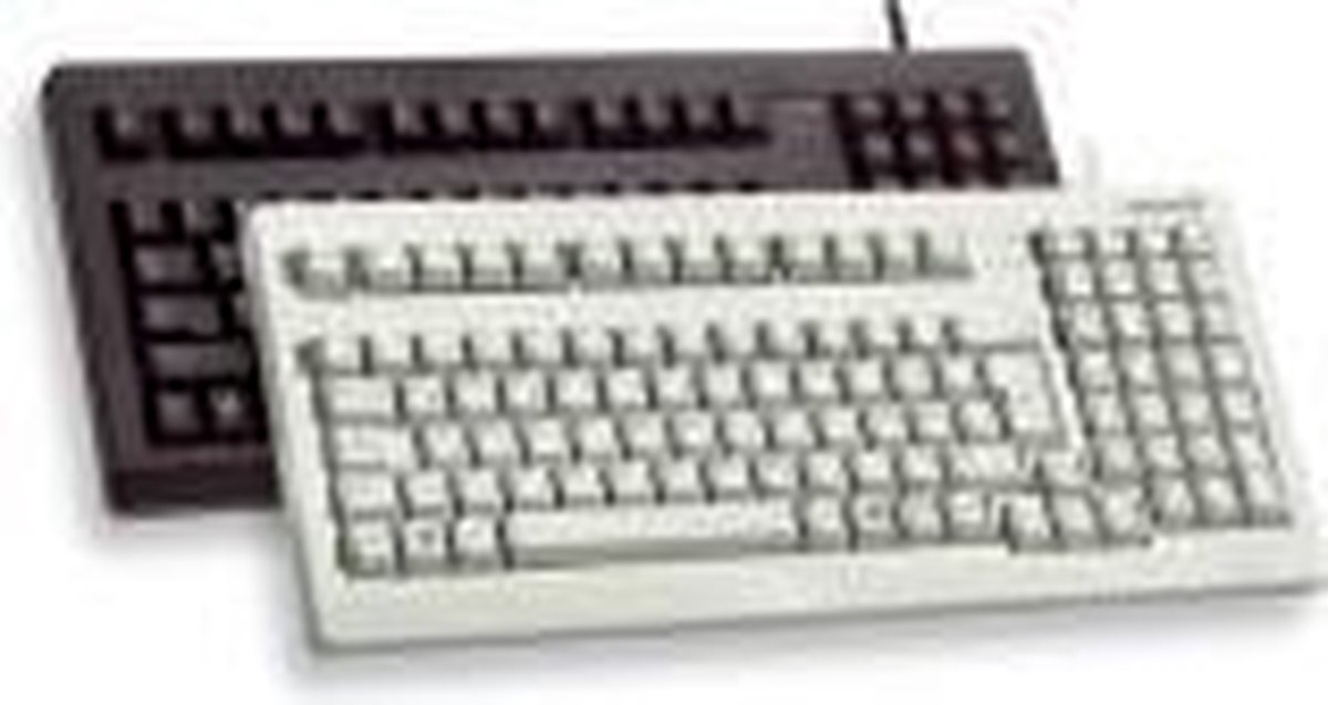 CHERRY 19" compact PC keyboard G80-1800 FR toetsenbord USB + PS/2 QWERTY Grijs