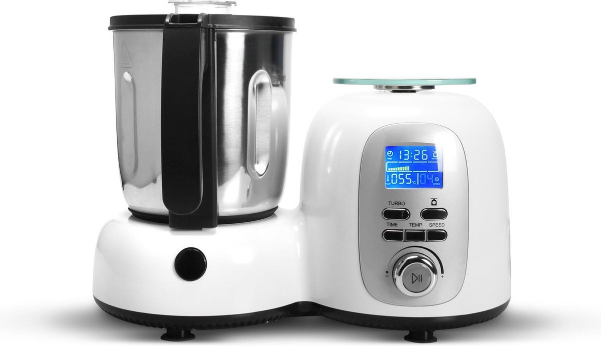 Multifunctionele Keukenrobot van efbe-Schott - SC HA 1020 - 2 lL - 10 Snelheidsniveaus: 300 ~ 6000 RPM - LCD-display - 1500 W - Timer tot 60 min