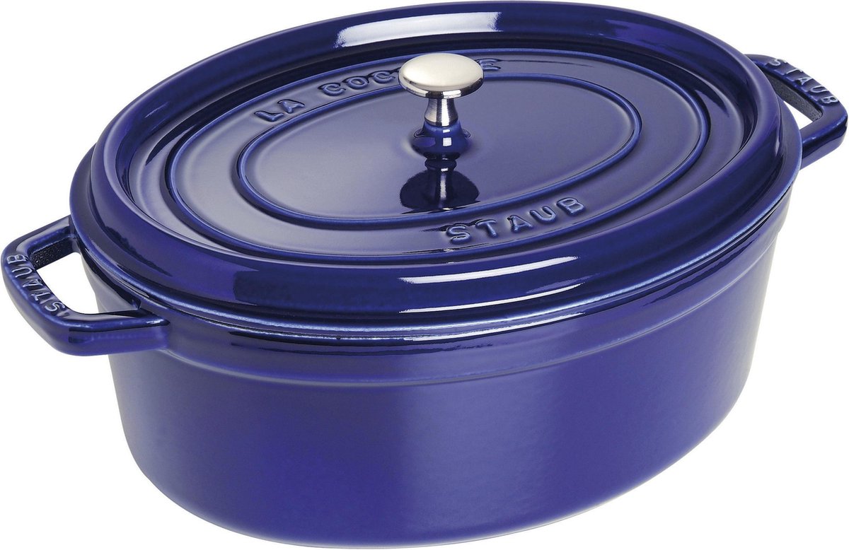 Staub ovale braadpan 33cm donkerblauw