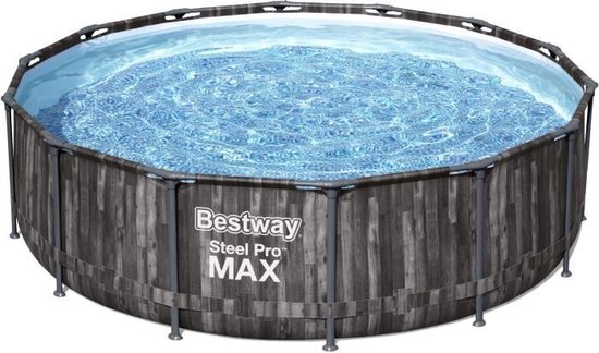 BESTWAY Steel Pro Max rond bovengronds zwembad - Houtdessin - 427 x 107 cm