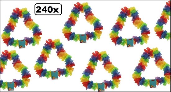 240x Hawai krans bont - hawai krans slinger thema feest festival feest