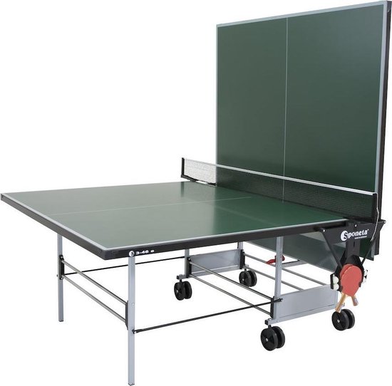 Sponeta® S3-46e Tafeltennistafel Outdoor - Pingpongtafel voor buiten - Groen - Inklapbaar - inclusief tafeltennisnet en 2 batshouder - 5mm weerbestendig groen speelblad - 10 jaar garantie - Made in Germany