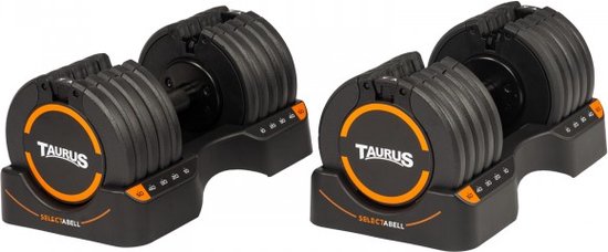 Taurus - Selectabell - Verstelbare Halter - 4,5 t/m 22,5 kg – Set van 2 dumbbells –  dumbell - Verstelbare Dumbbells