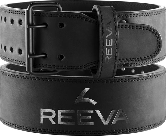 Reeva Lifting Belt - Maat L - Dubbele gespsluiting - Gewichthefriem geschikt voor Crossfit, Powerlifting, Fitness en Bodybuilding - Lifting Belt voor Heren en Dames