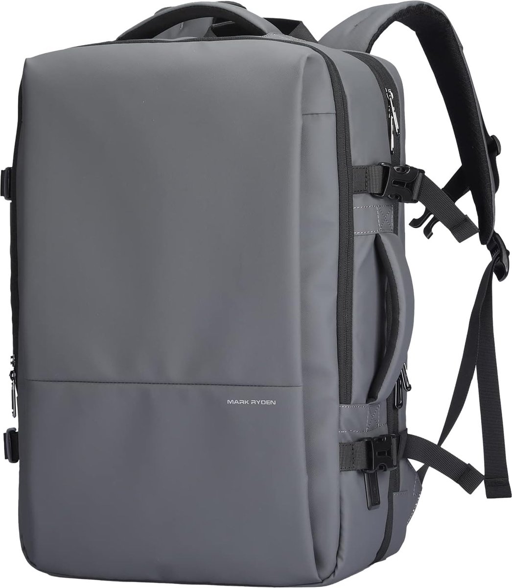 Zakenreisrugzak, 30-45 liter, geavanceerde schoudertas, multifunctionele natte en droge rugzak, geschikt voor 17,3 inch computertas, handtas, grijs, Rugzak