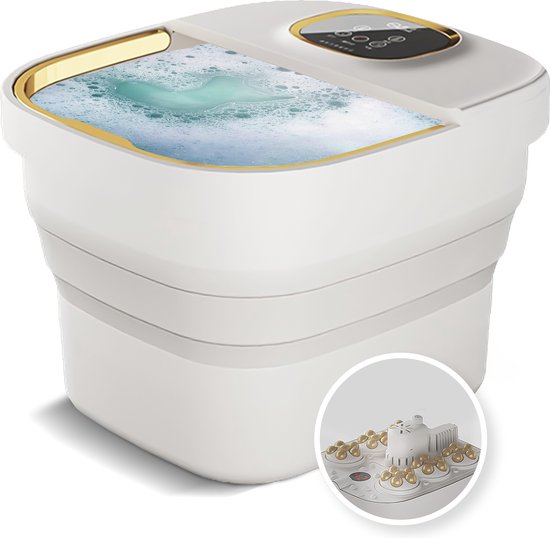 Svenne voetenbad met Massage - Voetenbaden - Automatische Massage Rollers - Tot 48°C - opvouwbaar - Elektrisch Voetbad met Bubbelfunctie - 10L