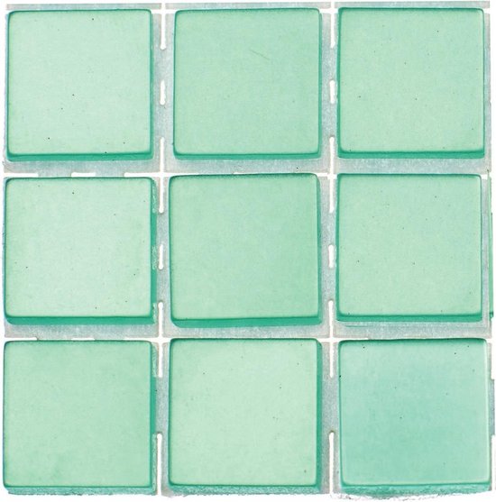 504x stuks mozaieken maken steentjes/tegels kleur turquoise met formaat 10 x 10 x 2 mm