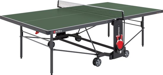 Sponeta® S4-72E Expertline Tafeltennistafel Outdoor - Verrijdbaar - Inklapbaar - Inclusief en bathouder en tafeltennisnet - Zelftrainer - Instapbeveiliging - 4 mm dik groen Tafeltennisblad - LxBxH 274x152,5x76 cm - 10 jaar garantie - Made in Germany