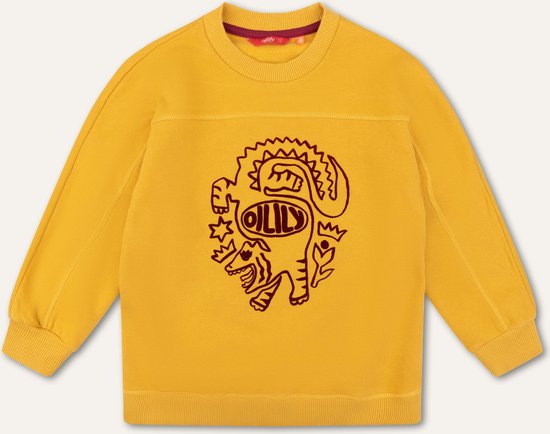 Hunk sweater 47 Solid with artwork CrocoTiger Yellow: 116/6yr
