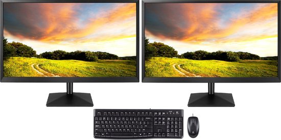 Intel i9 ALL-IN-ONE AIO PC Deskmini Computer Compleet MET TWEE SCHERMEN 24", Toetsenbord en Muis - 2TB SSD - 32GB RAM - 11900K 8-Core@3,5-5,3GHz - WIFI 6/Bluetooth 5.2 - Ondersteuning voor 3 schermen - Win11 PRO