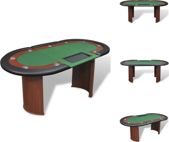 vidaXL Pokertafel - Casino kwaliteit - 208 x 107 x 81 cm - Groen - Pokertafel