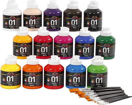 A-color Acrylverf Glossy Klassenset 45-delig Multicolor