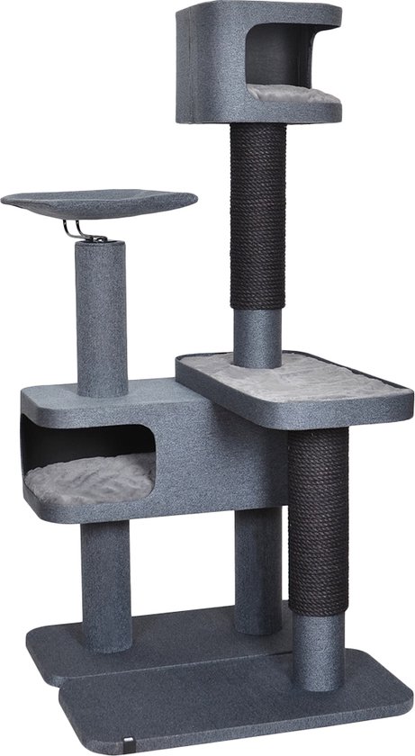 Ebi - Krabpaal - Kat - Krabpaal Esja 85x85x176,5cm Zwart/antraciet - 1st