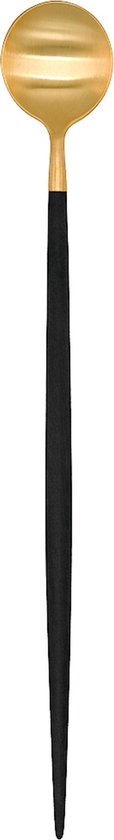 Cutipol Goa - Longdrink / Latte Macchiato lepel - Zwart/Goud (6 stuks)