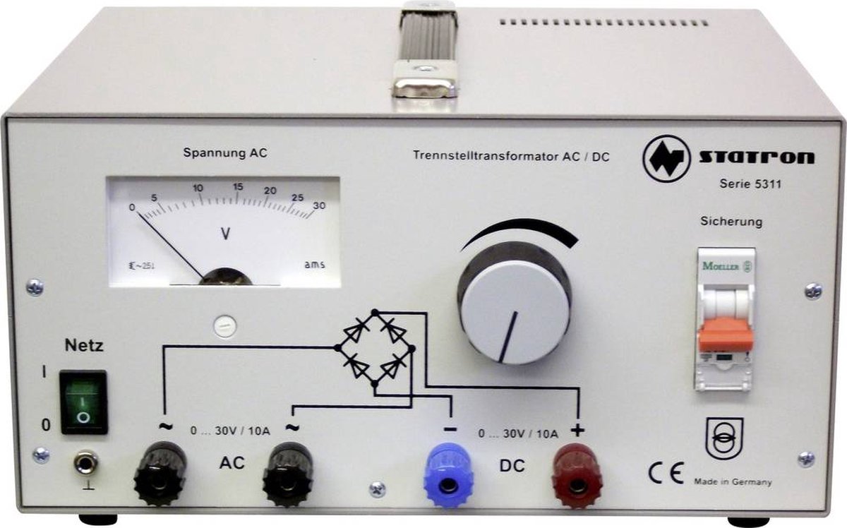 Statron 5311.1 Labvoeding, regelbaar 0 - 30 V 10 A 300 W Aantal uitgangen: 2 x