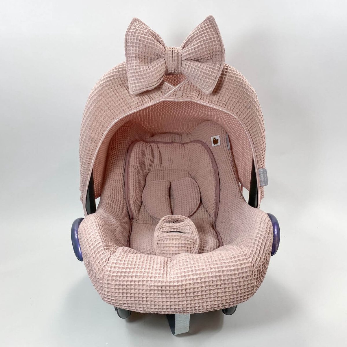 Wazzhappening - Maxi Cosi hoes set Lulu - oudroze - wafel - autostoelhoes - universeel