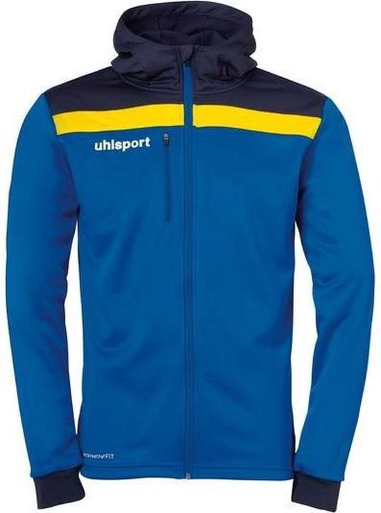 Uhlsport Offense 23 Multi Hood Jacket Kind Azuurblauw-marine-Limoengeel Maat 164