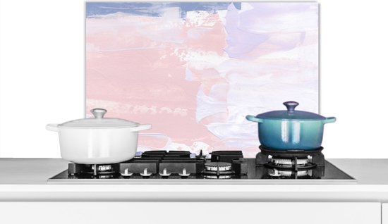 Spatscherm Keuken - Kookplaat Achterwand - Spatwand Fornuis - 60x40 cm - Pastel - Design - Verf - Aluminium - Wanddecoratie - Muurbeschermer - Hittebestendig