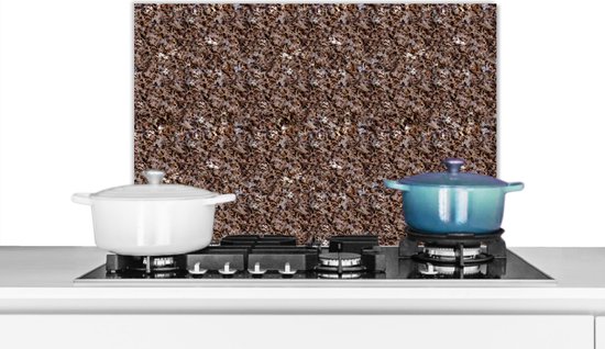 Spatscherm Keuken - Kookplaat Achterwand - Spatwand Fornuis - 60x40 cm - Patroon - Graniet print - Steen - Aluminium - Wanddecoratie - Muurbeschermer - Hittebestendig