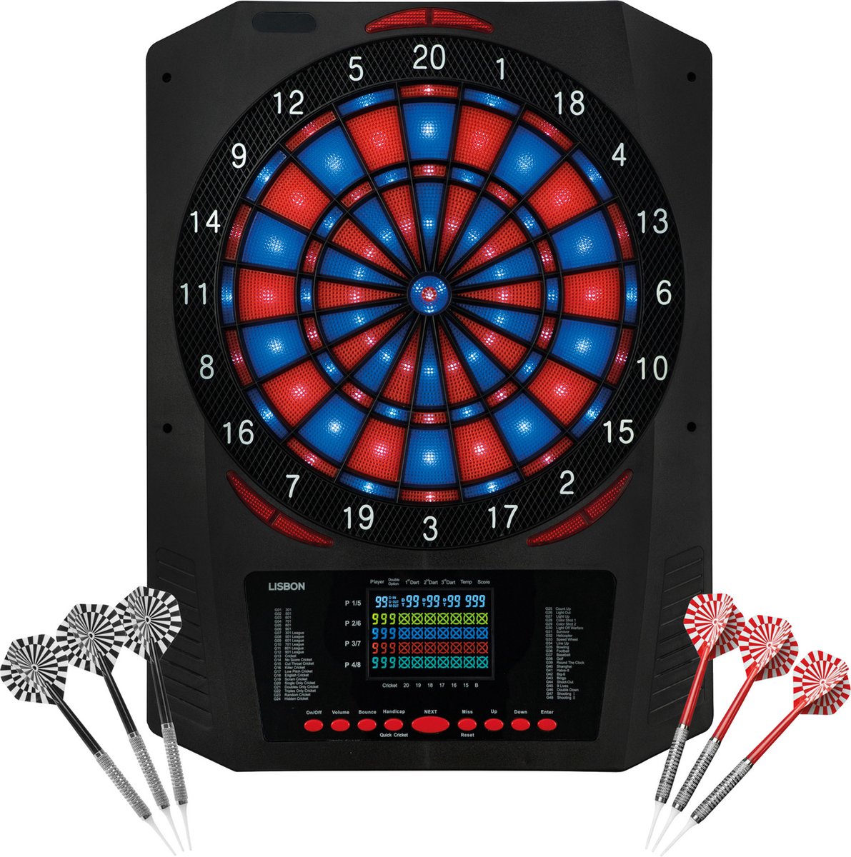 KOTO Royal Star 315, Elektronisch Dartbord, Dartbord met Softtip Darts, E-Darts Multiplayer, 48 spellen en meer dan 315 variaties, Professioneel Elektronisch Dartspel, DartSet.