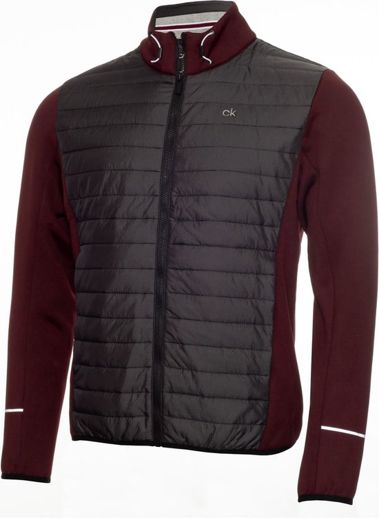 Calvin Klein Wrangell Hybride jack - Bordeau Rood/ Donker Grijs - Maat S