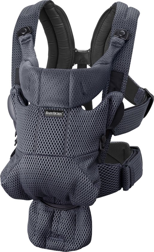 BabyBjörn Draagzak Move - 3D Mesh - Antraciet - Buikdrager – Ergonomisch – Extra lendesteun - Ademend