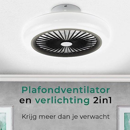 Design LED Dimbare Plafondventilator met lamp met Dimmer - 1 lichts - Ø 59 cm - Zilver - Kinderkamer,Slaapkamer