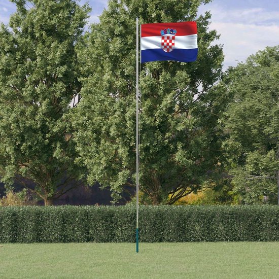 The Living Store Sectionele Vlaggenmast - Nationale Vlag - Duurzaam Polyester - Aluminium Vlaggenmast - Verstelbare Lengte - Stabiel Frame - Eenvoudige Bediening - Handig Montagesysteem - Inclusief Handleiding