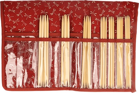 Seeknit Shirotake sokkennaaldenset F bamboe 15cm rood.