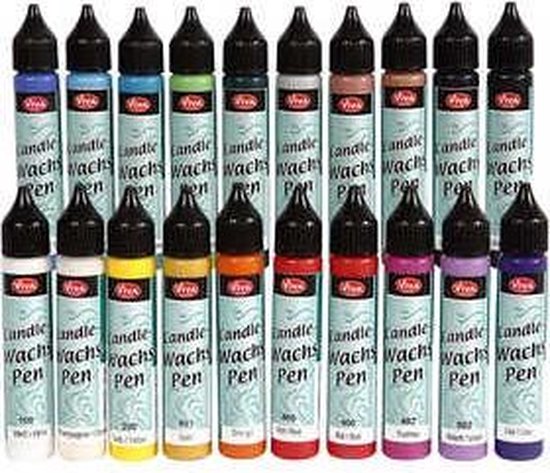 Kaarsversierpen, diverse kleuren, 20x25ml