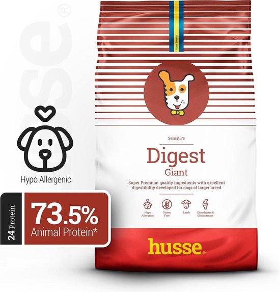 Husse Lam en Rijst Giant - hypoallergene hondenbrokken - Hondenvoer - 2 x 12,5 kg