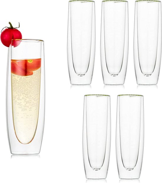 Champagneglazen set - feest kertdiner nieuwjaarsfeest verjaardagsfeestje - hoogwaardig glas - duurzaam - perfect als cadeau champagneglas