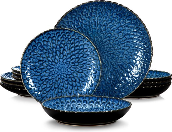 Empire's Product Serviesset - 8 Persoons - Porselein - 24 Delig - Bordenset 8 persoons - Bordenset 24 delig - Blauw
