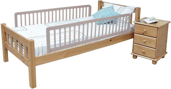 Safetots Extra Breed Dubbelzijdig Houten Bedhek Assortiment, Grijs, 38cm Hoog x 140cm Breed, Peuter Bedrek voor Veiligheid, Veilig Kinder Bedhek, Voorgemonteerd, Eenvoudige Installatie