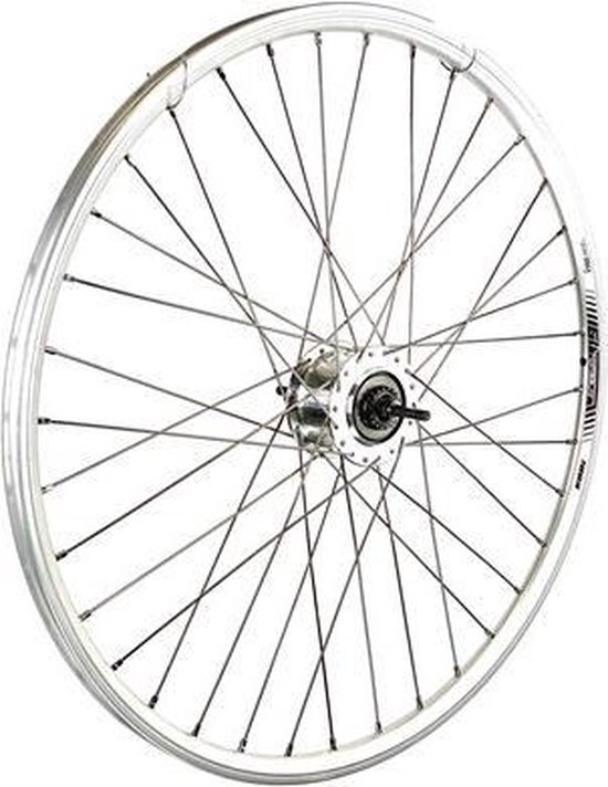 Achterwiel 28 inch 622 zilver 7v rollerbrake spaak 13
