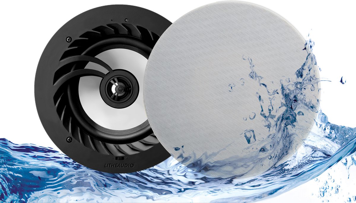 Lithe Audio Waterdichte Bluetooth Draadloze Actieve inbouw plafondspeaker 6.5" IP44 (per stuk)