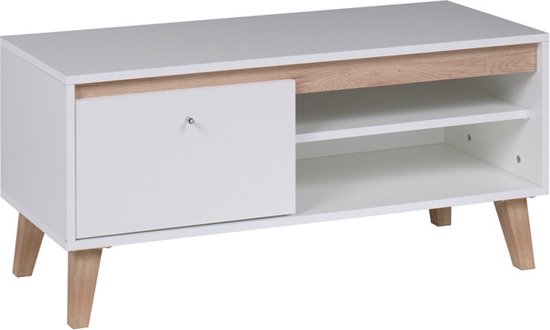 TV meubel - Oviedo - Planken - lade - Wit - Sam Remo - 100 cm