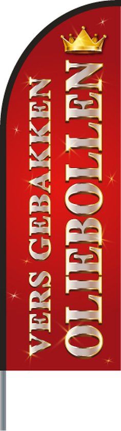 Beachflag - Oliebollen - Beachflag inclusief mast - Horecavlaggen.nl