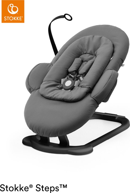 Stokke® Steps™ wipstoel Herringbone Grey / Black onderstel