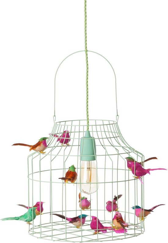 Hanglamp babykamer mintgroen met roze| kinderkamer mint hanglamp