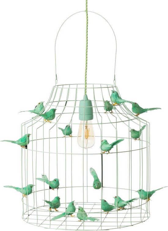 Mintgroene babykamer hanglamp | met vogeltjes nét echt