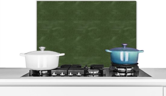 Spatscherm Keuken - Kookplaat Achterwand - Spatwand Fornuis - 60x40 cm - Leer - Groen - Dierenhuid - Aluminium - Wanddecoratie - Muurbeschermer - Hittebestendig