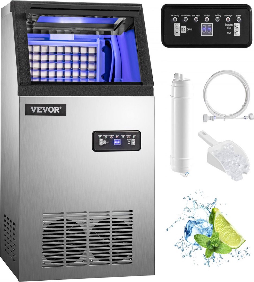 Dakta® Ijsblokjesmachine Commerciële Verticale Grote Ijsmaker Cube Ice Maker 50kg