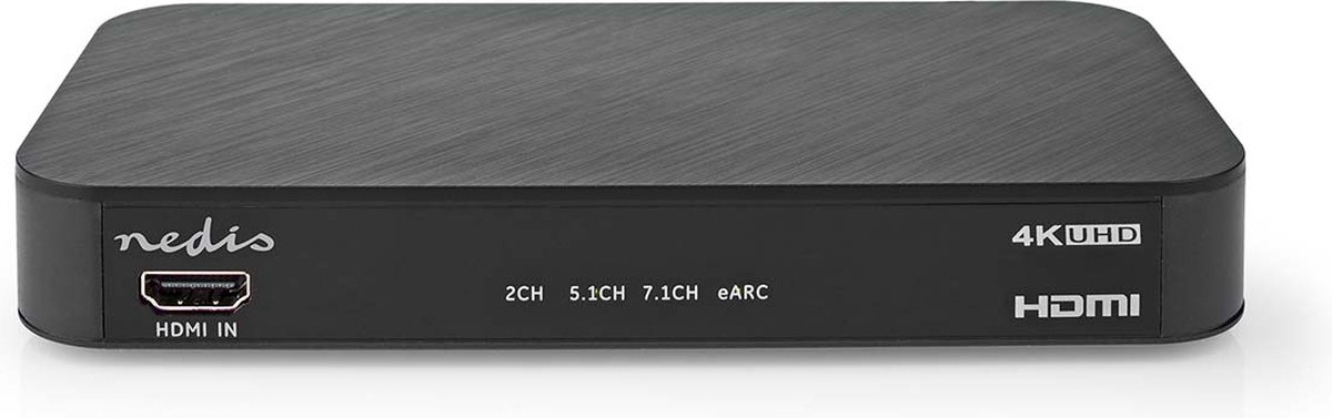 Digitale Audioconverter - 2-wegs - Input: DC Power / 1 x HDMI Input - Output: 1x 3,5 mm / 1x TosLink / 3x HDMI Output - Automatisch / Drukknop - Antraciet