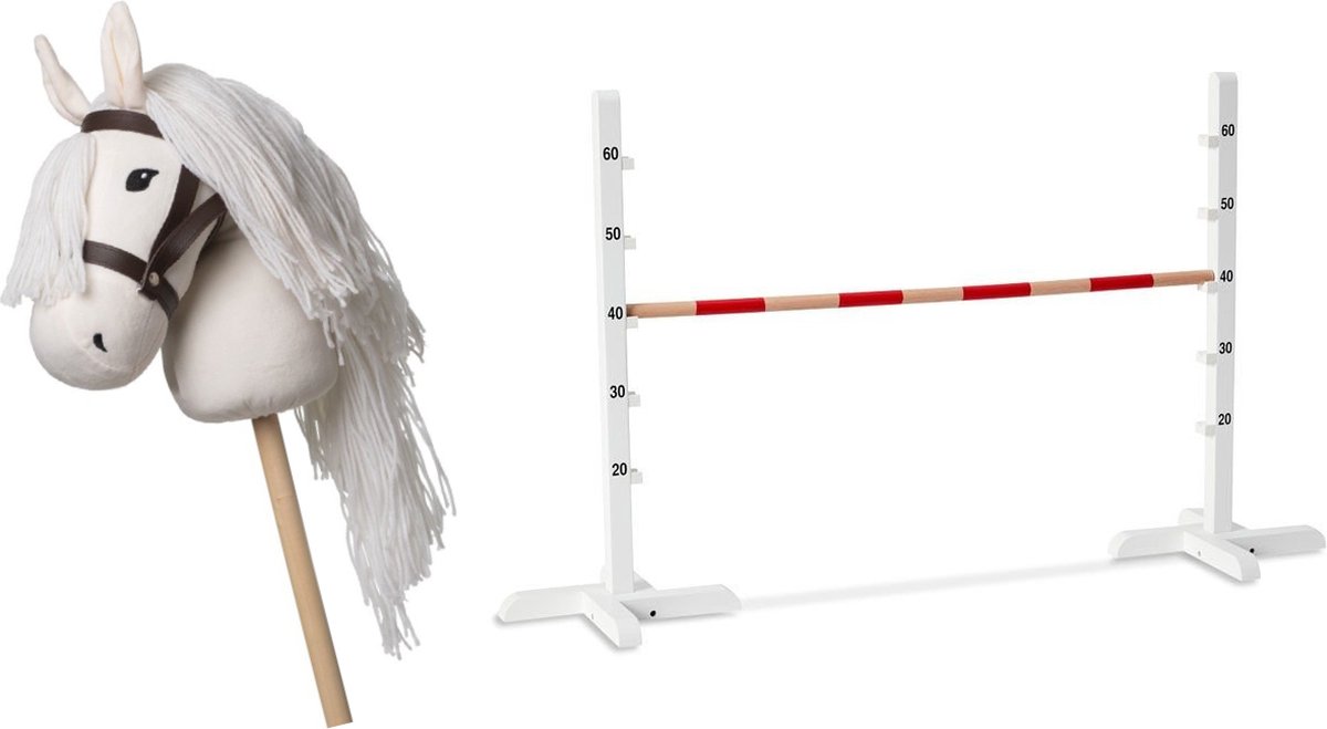 By Astrup speelset luxe stokpaardje wit en speelgoed hindernis om heerlijk te spelen