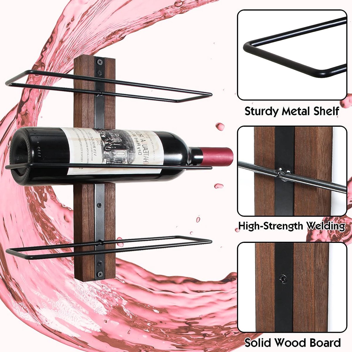 Muur wijnrek flessenrek - wijnrek hangend wandmontage wijnflessenrek