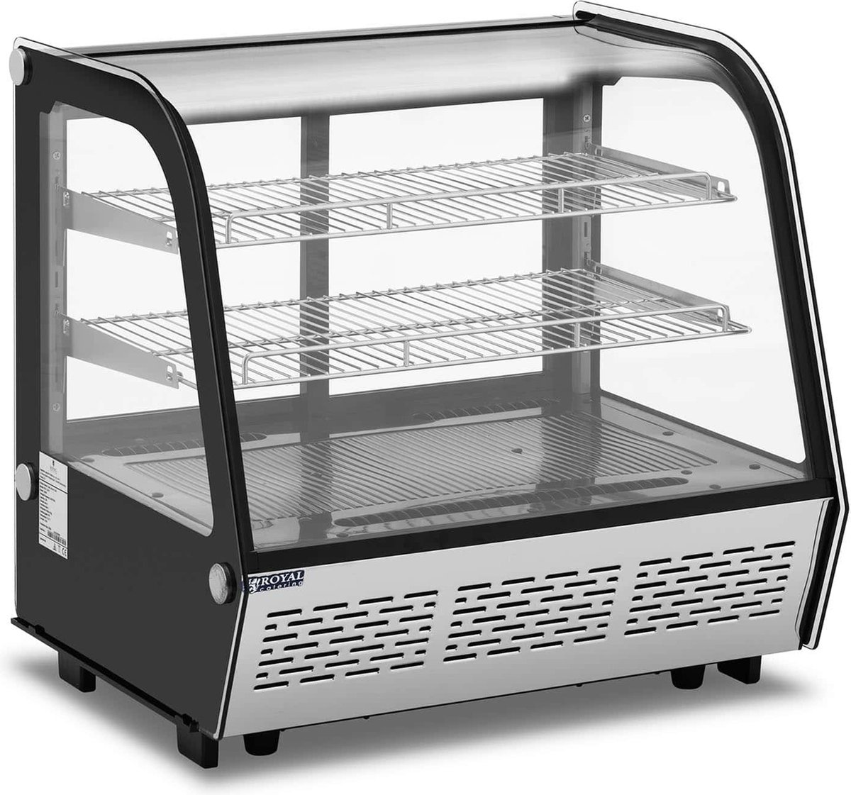 Royal Catering Vitrina refrigerada - 120 L - Royal Catering - 3 niveaus - Zwart, Plateado