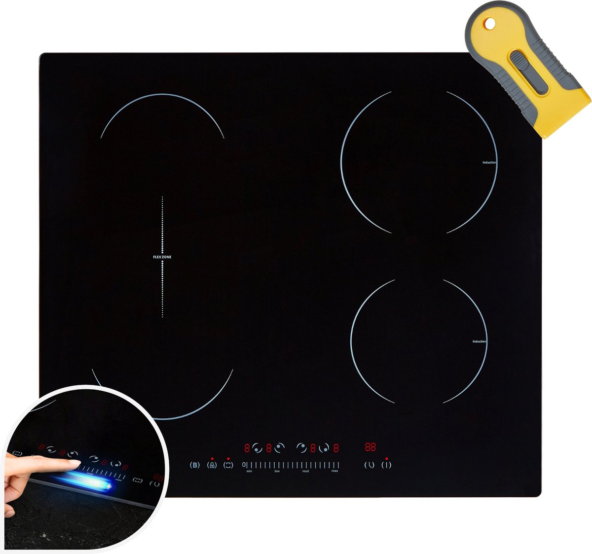 AREBOS Inductiekookplaat Keramische kookplaat Zelfvoorzienend 7200 W 4 zones