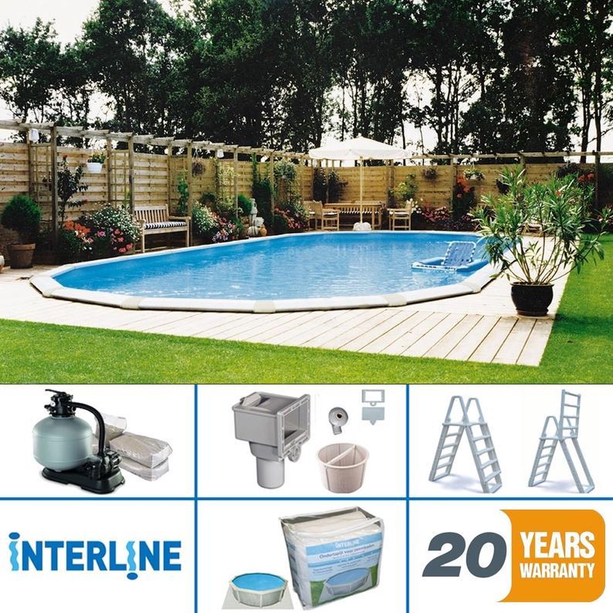 Interline Zwembad 'Sunlake' ovaal, 9,75 x 4,90 m